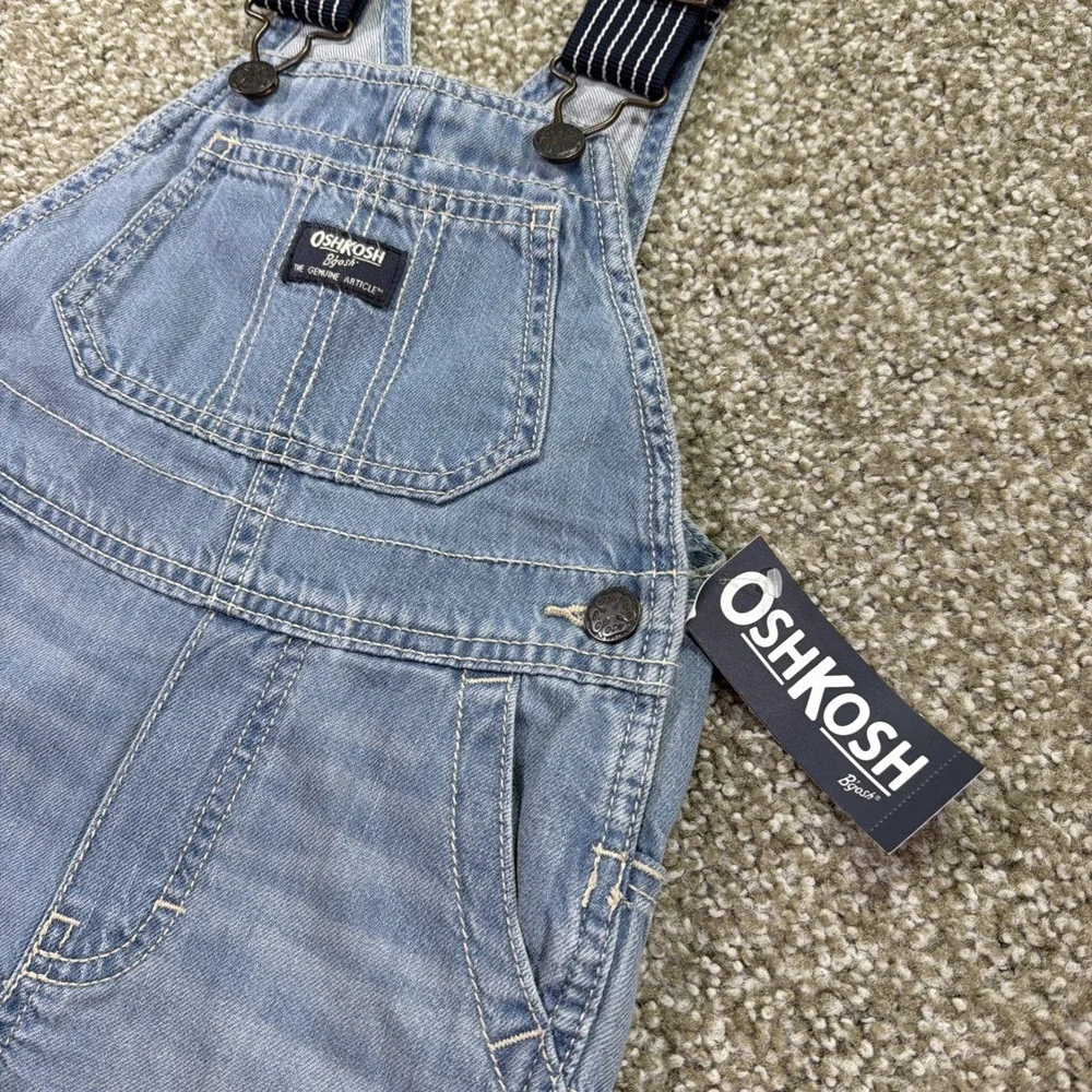 OshKosh B'gosh 3T Denim Overall Shorts Classic Shortalls Vestbak